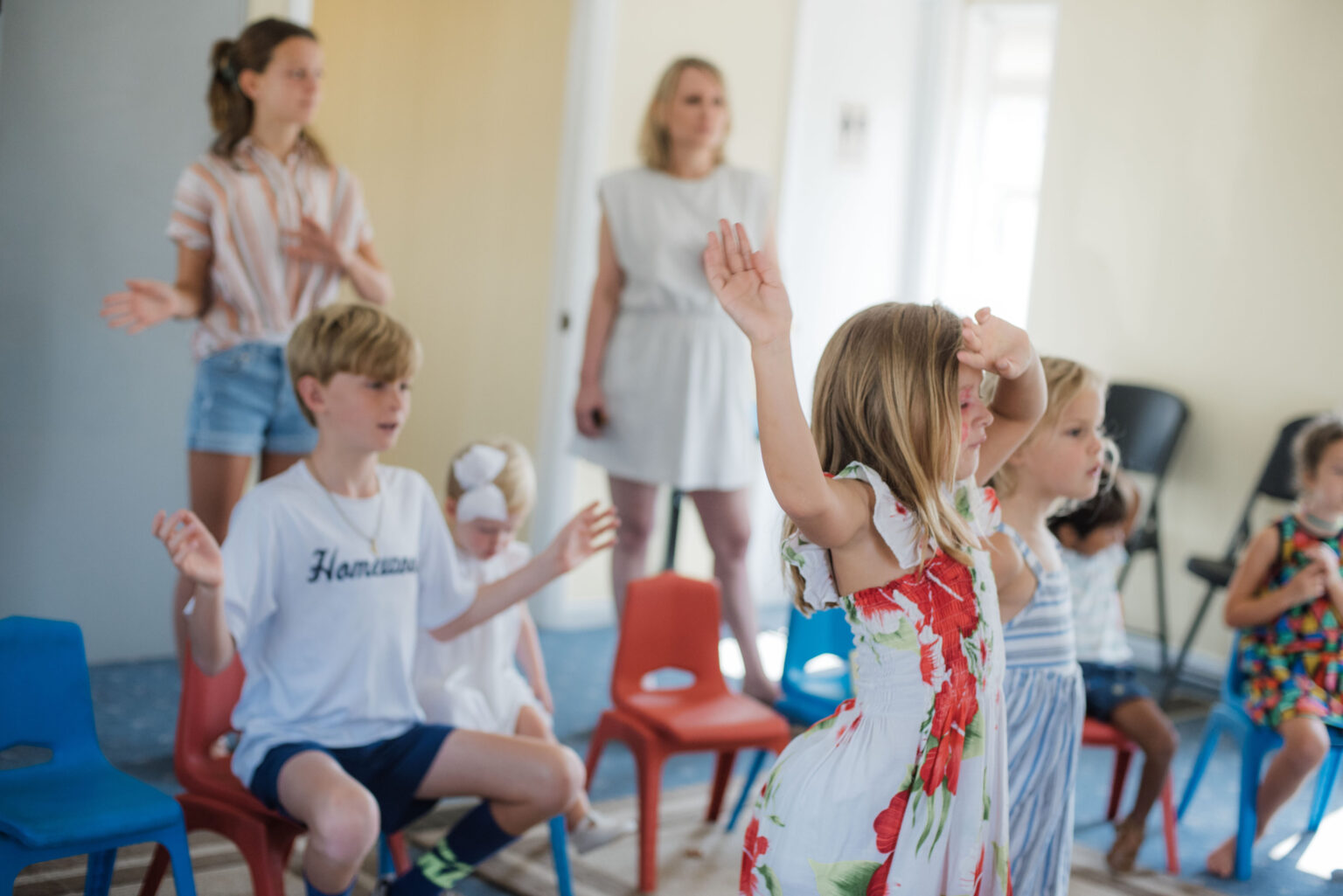 Children worshipping together during children's ministry
